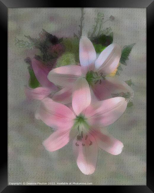 Soft Pastel Pink Lilies Framed Print by Deanne Flouton