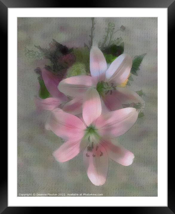 Soft Pastel Pink Lilies Framed Mounted Print by Deanne Flouton