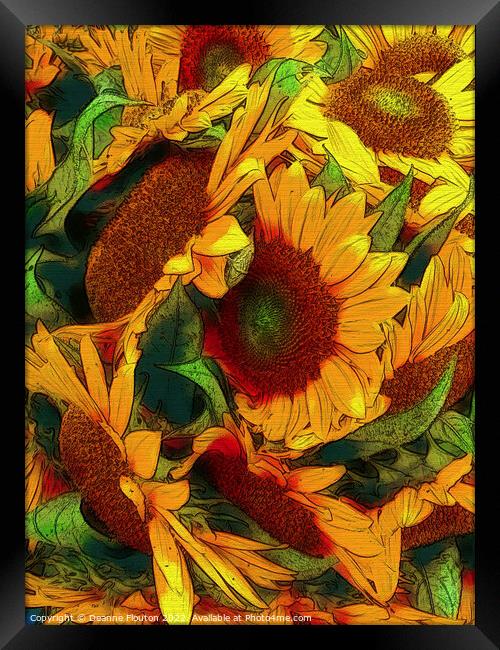 Radiant Sunflower Bouquet Framed Print by Deanne Flouton
