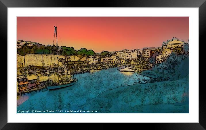 Serenading Colors of the Sea Ciudadela Menorca Framed Mounted Print by Deanne Flouton