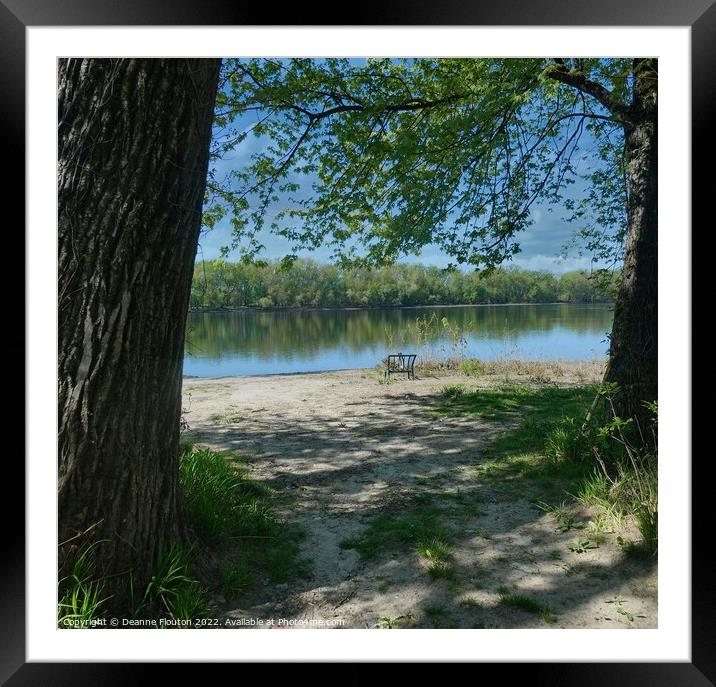 Tranquil Solitude by the Connecticut River Framed Mounted Print by Deanne Flouton