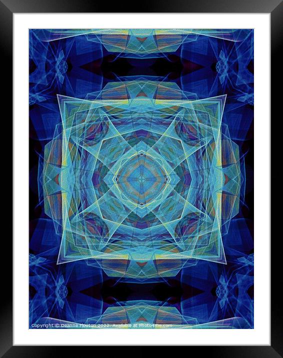 Blue Kaleidoscope Dream Framed Mounted Print by Deanne Flouton