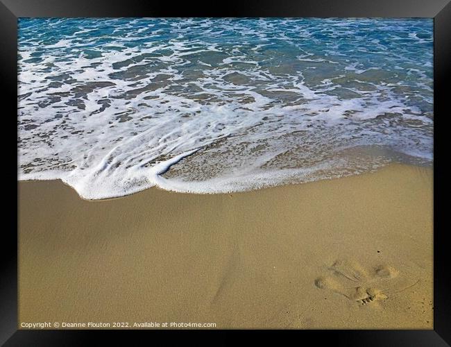 Vanishing Memory in the Waves Menorca Spain Framed Print by Deanne Flouton