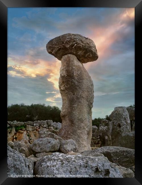  Megalith Pillar of Menorca Torre d'en Galmés  Framed Print by Deanne Flouton