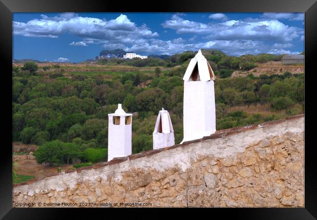 Country Estate and Chimneys in Menorca Spain Framed Print by Deanne Flouton