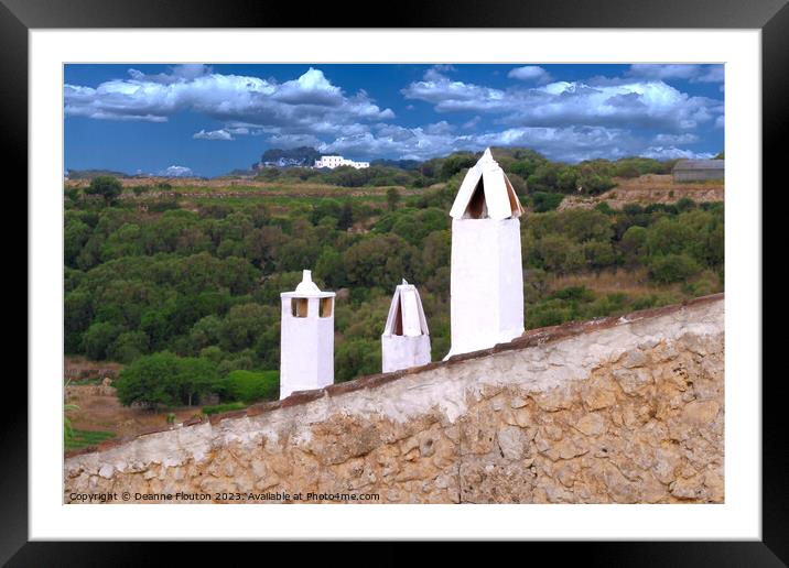 Country Estate and Chimneys in Menorca Spain Framed Mounted Print by Deanne Flouton
