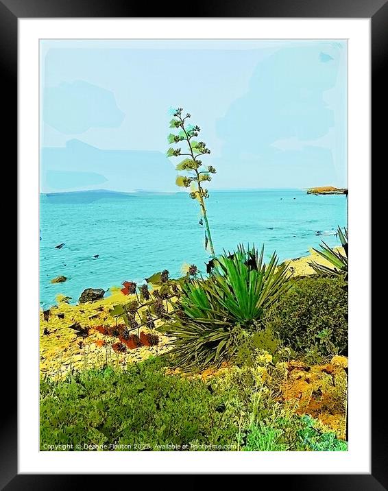Aloe Plant on Santo Tomas Shore in Menorca Framed Mounted Print by Deanne Flouton