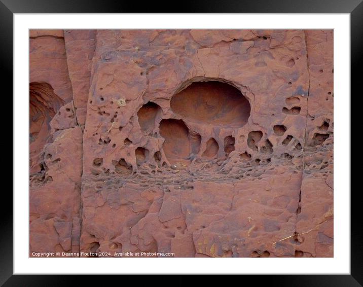 Rock Erosion Binimela Menorca Closeup Framed Mounted Print by Deanne Flouton