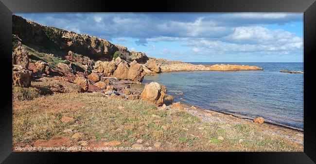 Rocky landscape Menorca Framed Print by Deanne Flouton