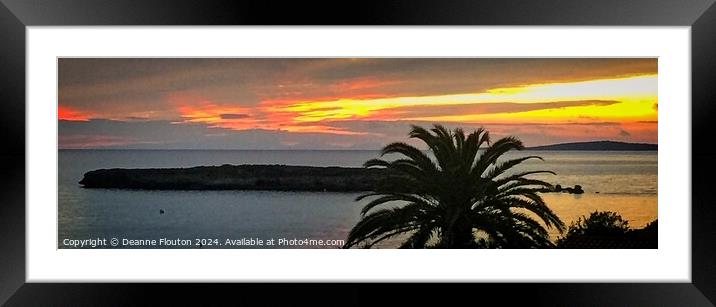 Sunset over Hedgehog Island Menorca Framed Mounted Print by Deanne Flouton
