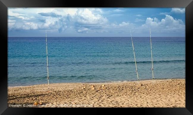 Fishpoles and Solitude Framed Print by Deanne Flouton