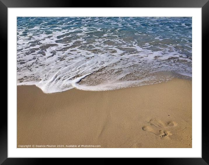 Fading Footprint on the Sand Framed Mounted Print by Deanne Flouton