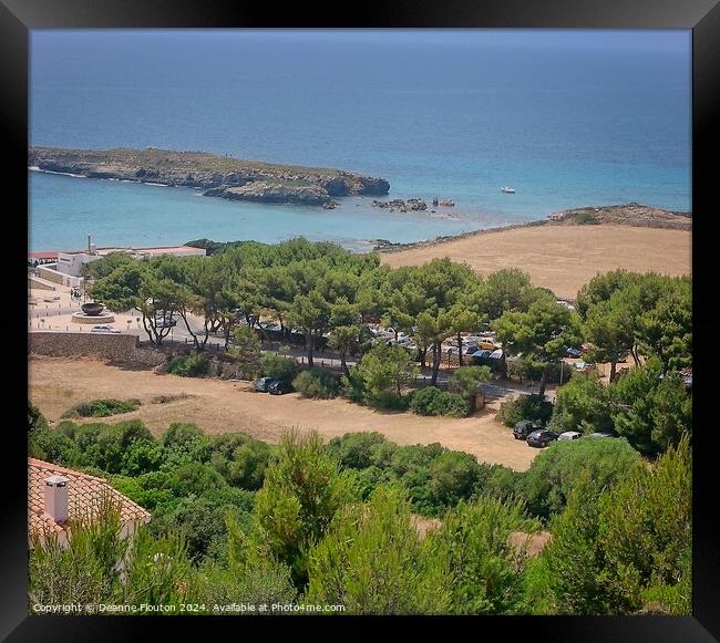 View over Hedgehog Island Santo Tomas Menorca Framed Print by Deanne Flouton