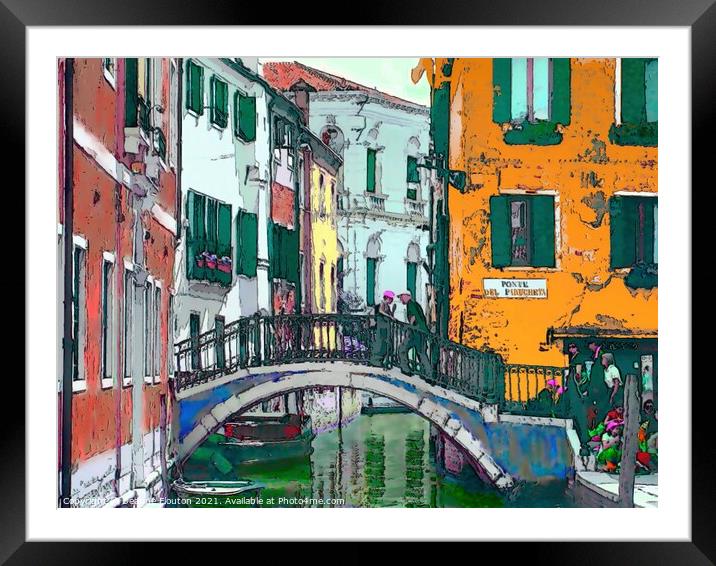 Enchanting Venice Canal Bridge Framed Mounted Print by Deanne Flouton