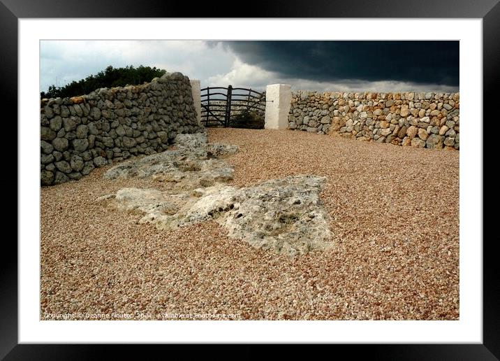 Stone walls and Wooden Gate of Menorca Framed Mounted Print by Deanne Flouton