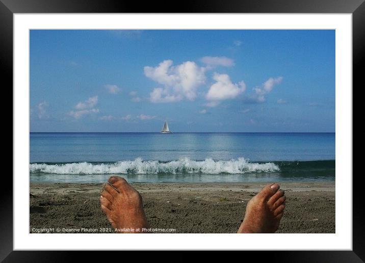 Chilling Out on Menorca Shoreline Framed Mounted Print by Deanne Flouton