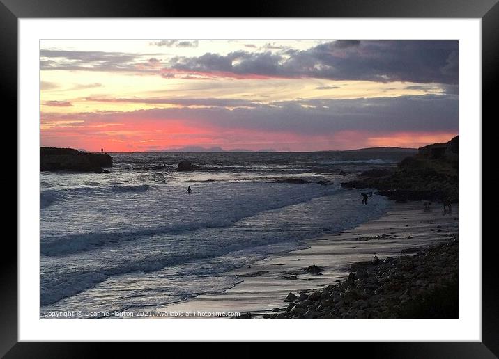  Sunset over Santo Tomas Beach Menorca Framed Mounted Print by Deanne Flouton