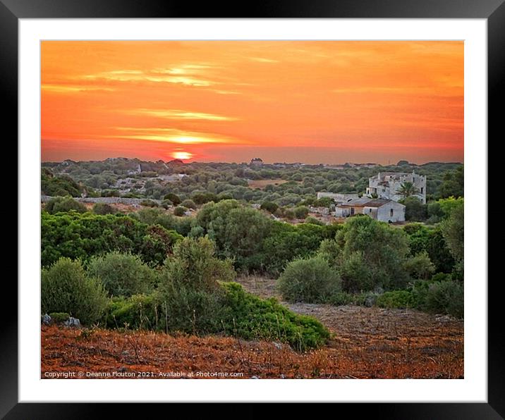 Menorca Sunset Landscape Framed Mounted Print by Deanne Flouton