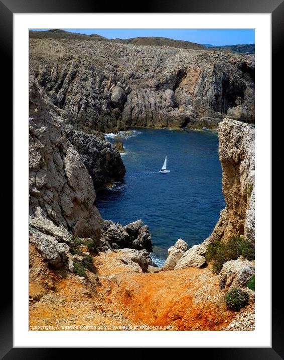  Sailboat Escape in Menorca Framed Mounted Print by Deanne Flouton