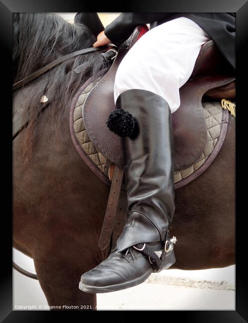  Horseman in Menorca Fiesta Framed Print by Deanne Flouton