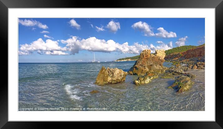 San Adeodato Menorca Rocks Scene Framed Mounted Print by Deanne Flouton