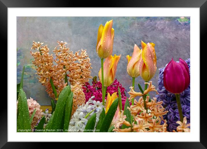 Monets Spring Bouquet Framed Mounted Print by Deanne Flouton