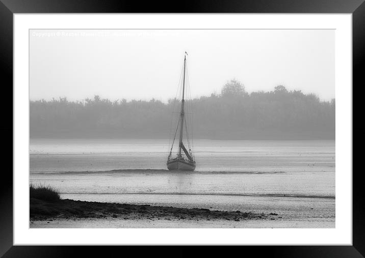  Lonely Sail Boat Framed Mounted Print by Rachel Mower
