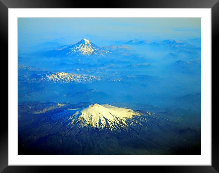 Dormant Volcanoes Framed Mounted Print by Richard Simpson