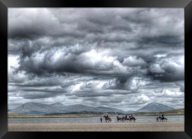 Horse Treking in Ireland Framed Print by Andy Huntley