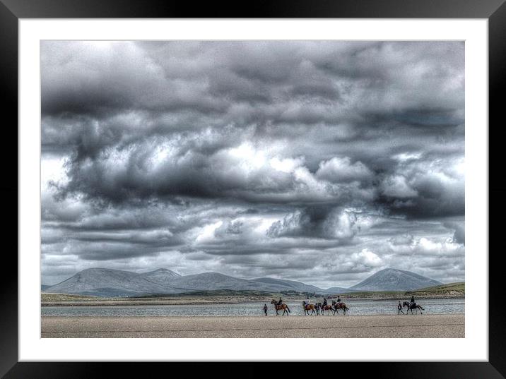 Horse Treking in Ireland Framed Mounted Print by Andy Huntley
