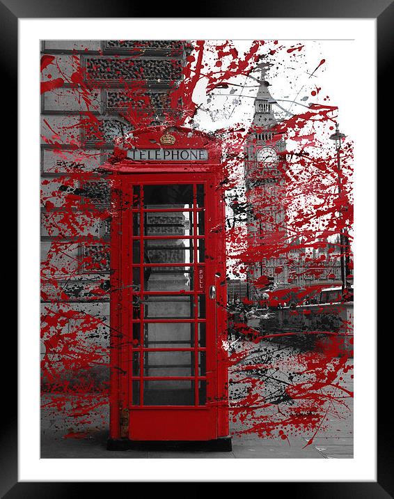 Westminster Phone Box Framed Mounted Print by Andy Huntley