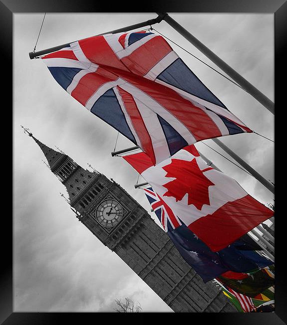 Big Ben & Flags Framed Print by Andy Huntley