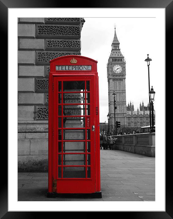 Phone Box in London Framed Mounted Print by Andy Huntley