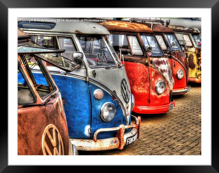 VW Campervans Framed Mounted Print by Andy Huntley