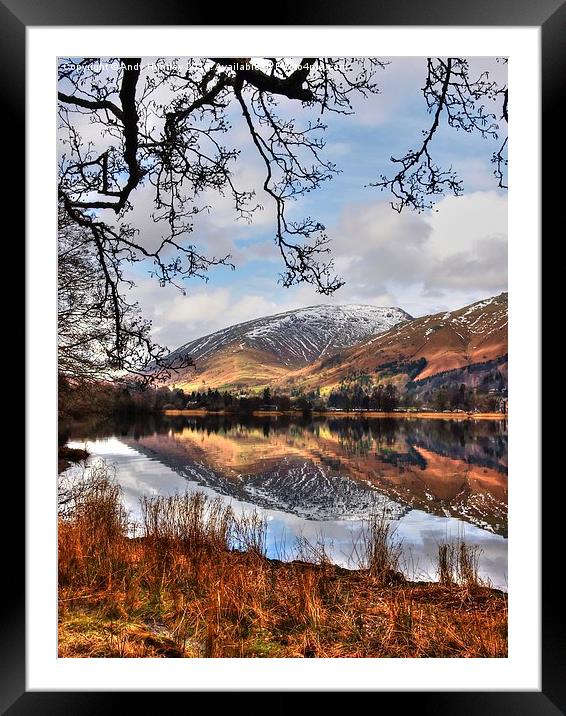 Reflection on Lake Grasmere Framed Mounted Print by Andy Huntley