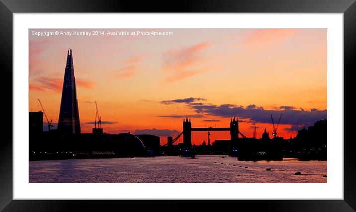 London at Dusk Framed Mounted Print by Andy Huntley