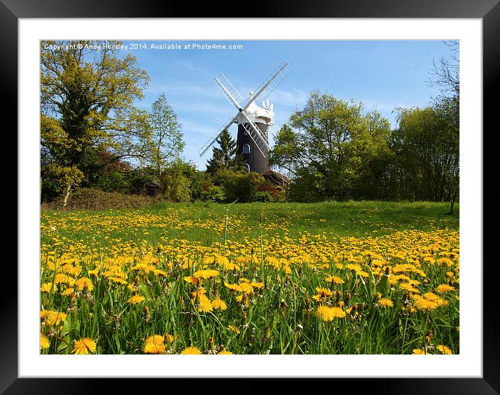 Wray Common Windmill Framed Mounted Print by Andy Huntley