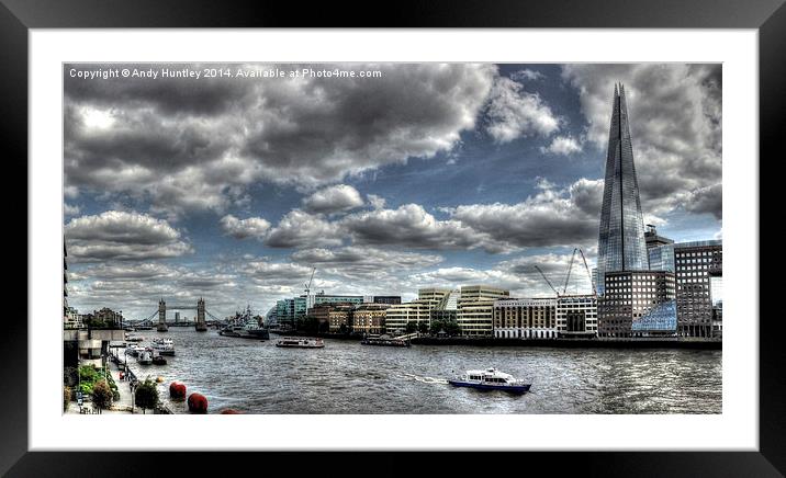 River Thames from London Bridge Framed Mounted Print by Andy Huntley