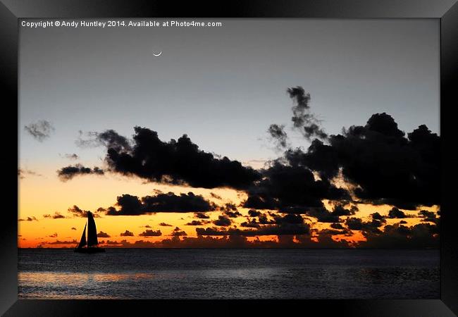 Caribbean Sunset Framed Print by Andy Huntley