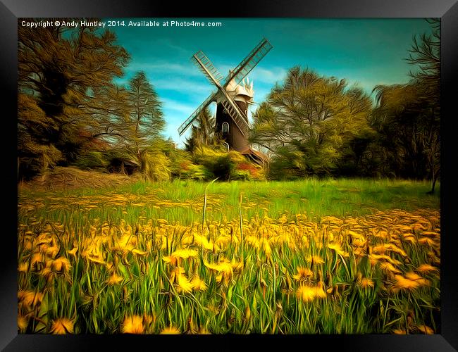 Wray Common Windmill  Framed Print by Andy Huntley