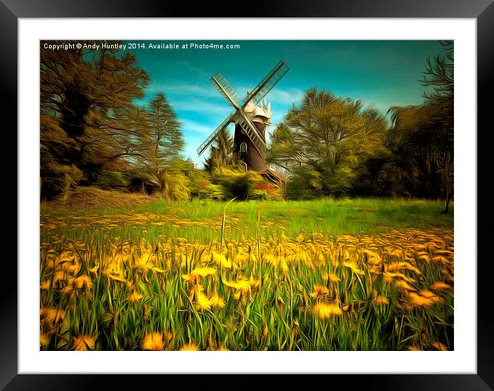 Wray Common Windmill  Framed Mounted Print by Andy Huntley