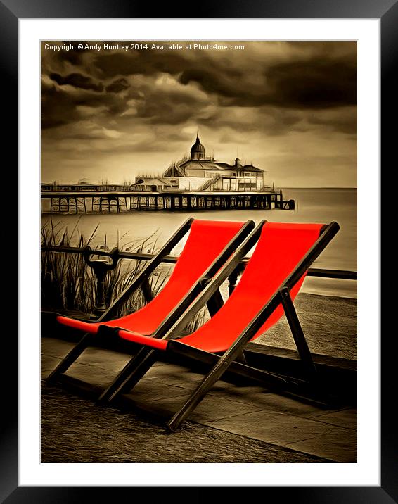  Eastbourne Pier plus deckchairs Framed Mounted Print by Andy Huntley