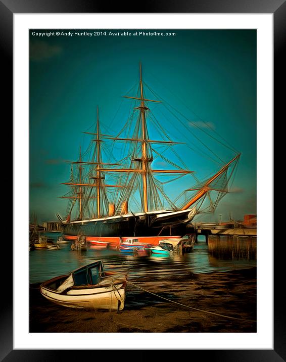  HMS Warrior Framed Mounted Print by Andy Huntley