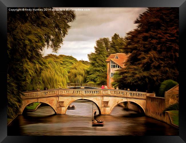  Punting on River Cam Framed Print by Andy Huntley