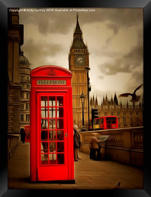  Westminster Phonebox Framed Print by Andy Huntley