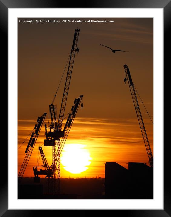 Industrial Sunset Framed Mounted Print by Andy Huntley