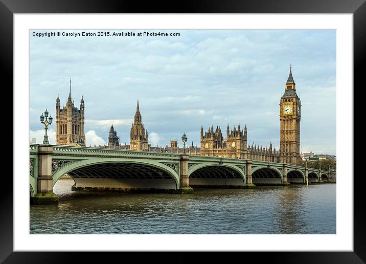  Westminster Bridge and Big Ben, London Framed Mounted Print by Carolyn Eaton