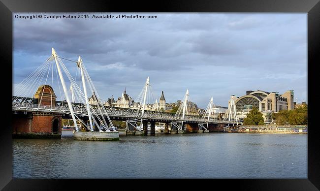  Hungerford Bridges, London Framed Print by Carolyn Eaton