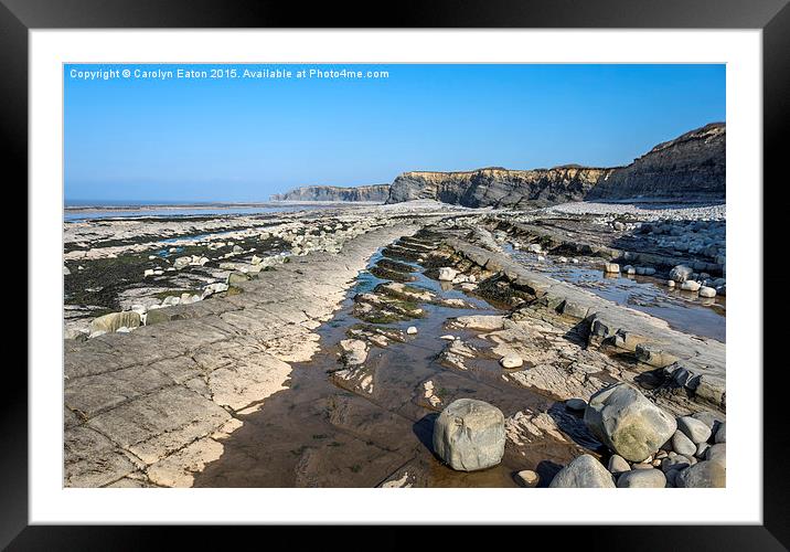  The Beach at Kilve, Somerset Framed Mounted Print by Carolyn Eaton