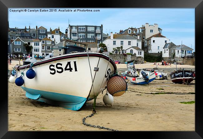  Fishing Boats at St Ives Harbour, Cornwall Framed Print by Carolyn Eaton
